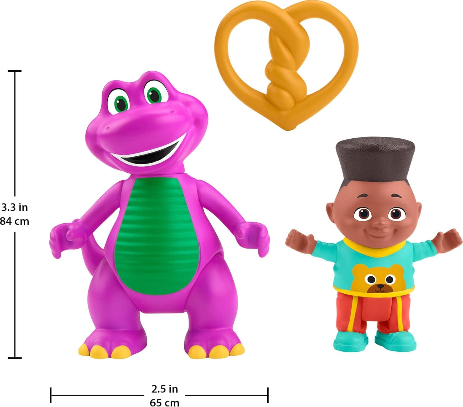 Fisher-Price Barney’s World Preschool Toy Barney’s Friend David & Barney 3-Piece Figure Set for Pretend Play Kids Ages 3+ Years