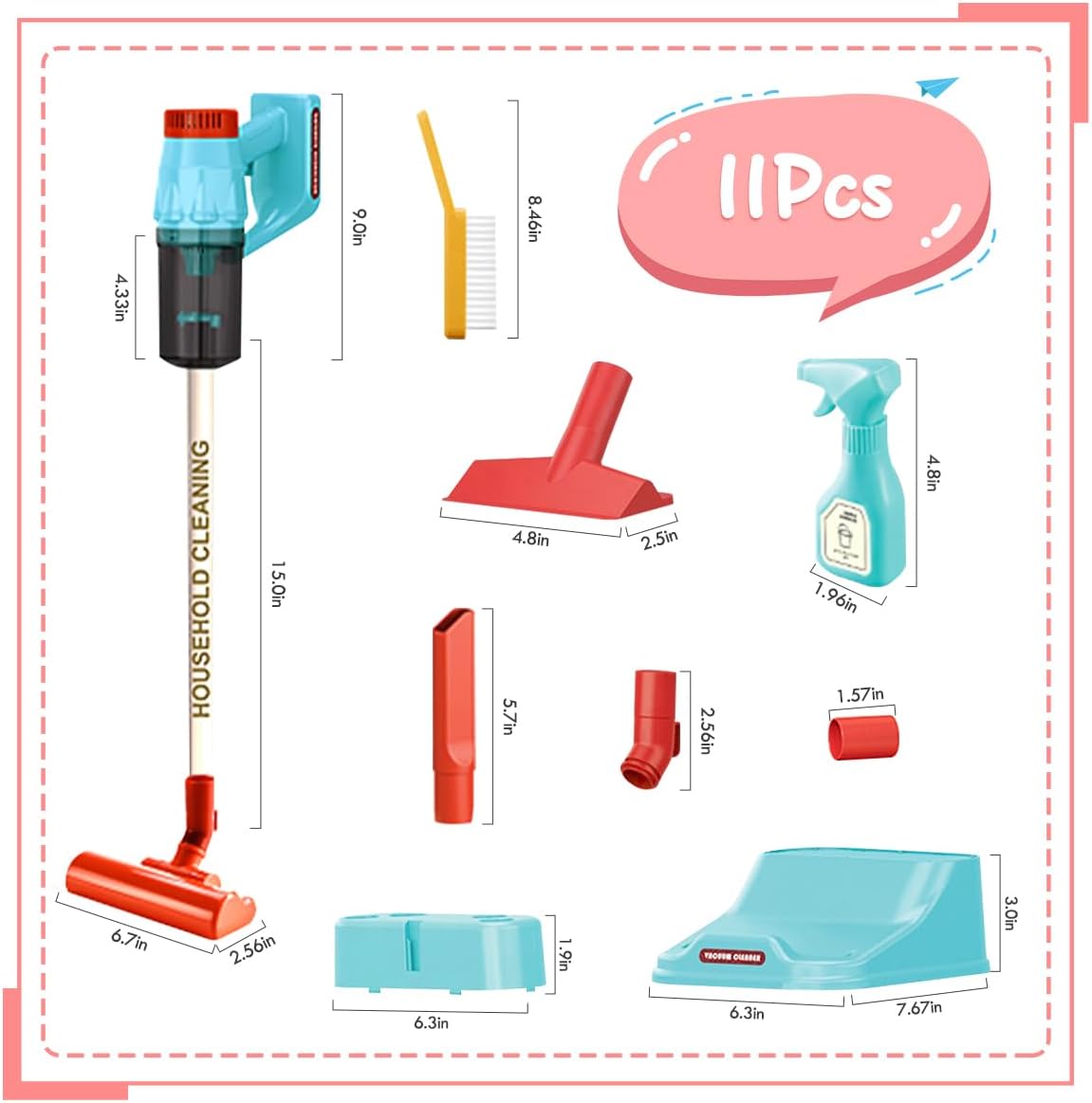 Kids Vacuum Toys Cleaning Toy Set Vacuum Cleaner Toys Set with Lights &Sounds Role Play Housekeeping Toy Set