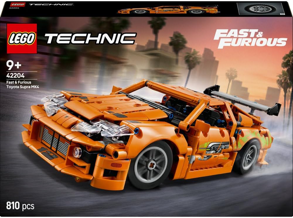 LEGO Technic Fast and Furious Toyota Supra MK4 Toy Car - 6 Cylinder Engine & Opening Doors - Model Kits for 9+ Years Old Boys & Girls or Adult Motorsport Fans - Birthday Gift Idea - 42204