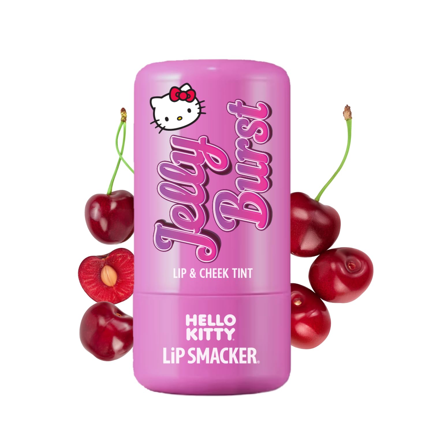 Lip Smacker Hello Kitty So Jelly Lip & Cheek Tint, Moisturizing Sheer & Buildable Color, Fun Bouncy Jelly Texture, Sweet Cherry Flavor