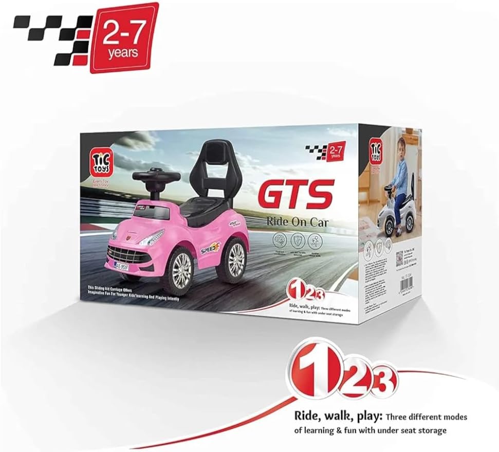 GTS Tic Toys - Kids Ride On Car - Arabic Kids (2-5 Years) - Pink