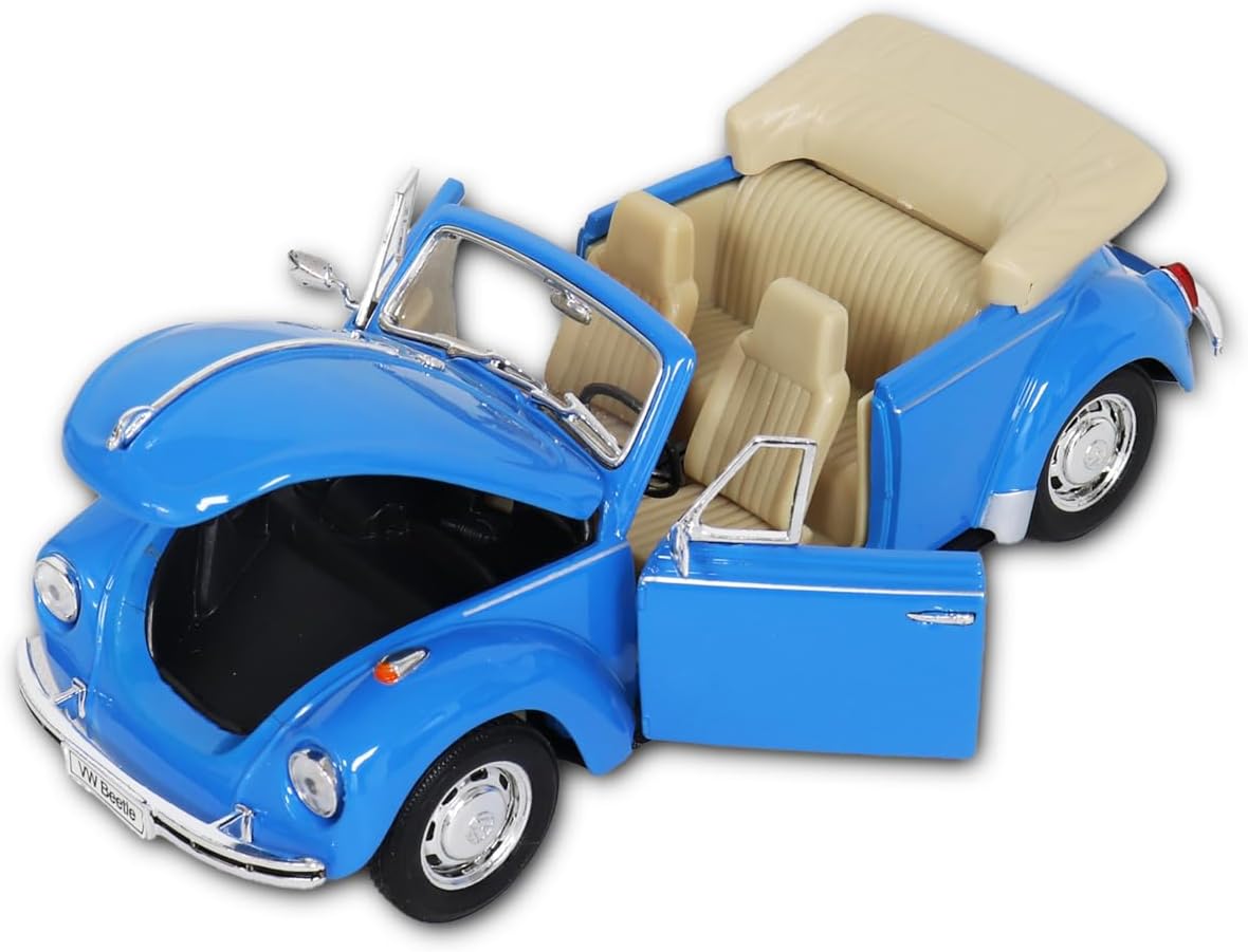 Welly Nex Die-Cast Metal Model Car 1:24- Volkswagen Beetle (Convertible)(Colors May Vary)