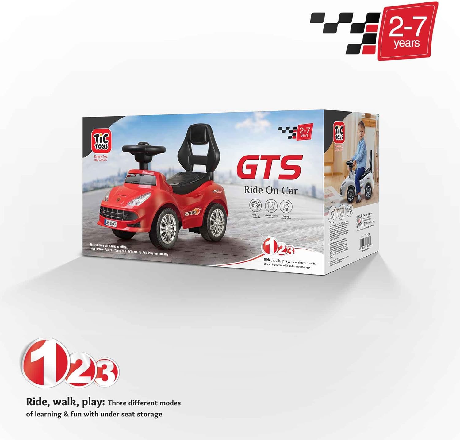 GTS Tic Toys - Kids Ride On Car - Arabic Kids (2-5 Years) - Red