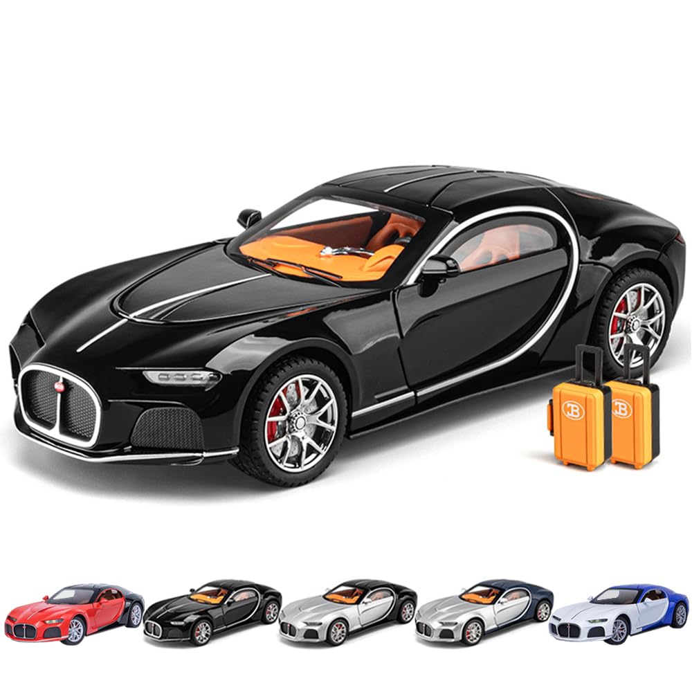 CHE ZHI Toy Car Diecast 1:24 Scale Bugatti Toy Car Alloy - Black