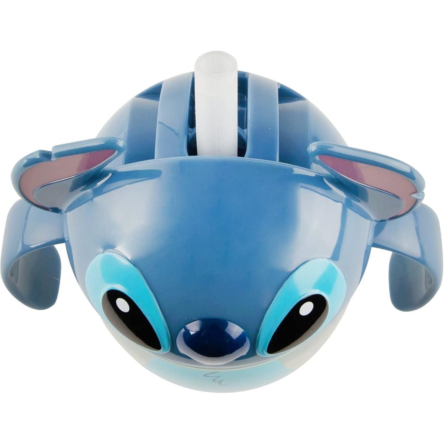 The First Years Disney Stitch Weighted Straw Cup - Spill Proof Toddler Straw Cups with Flip Top Cover - Transition Sippy Cups - Toddler Feeding Supplies - 7 Oz - Ages 6 Months and Up