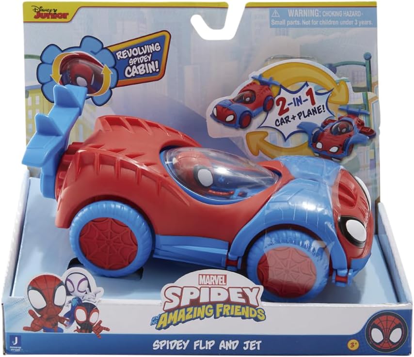 Disney Junior Marvel Spidey and His Amazing Friends Flip and Jet Vehicle SNF0080 - Spidey