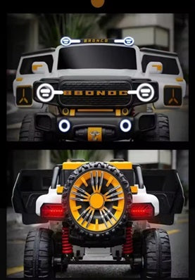 Electric Ride-On Off-Road SUV – BRONCO Style, Dual Speed, 12V 4WD  with Remote Control White