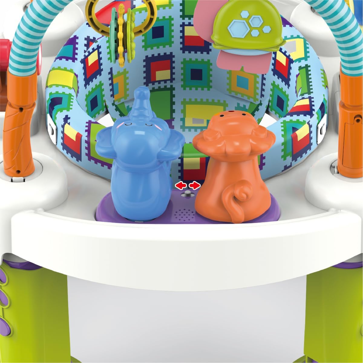 مركز أنشطة للأطفال الرضع مع نطاطية ٤ في ١ | يتحول إلى سجادة للاستلقاء على البطن، وكرسي هزاز ثابت، ومشاية دفع، وطاولة لعب للأطفال الصغار