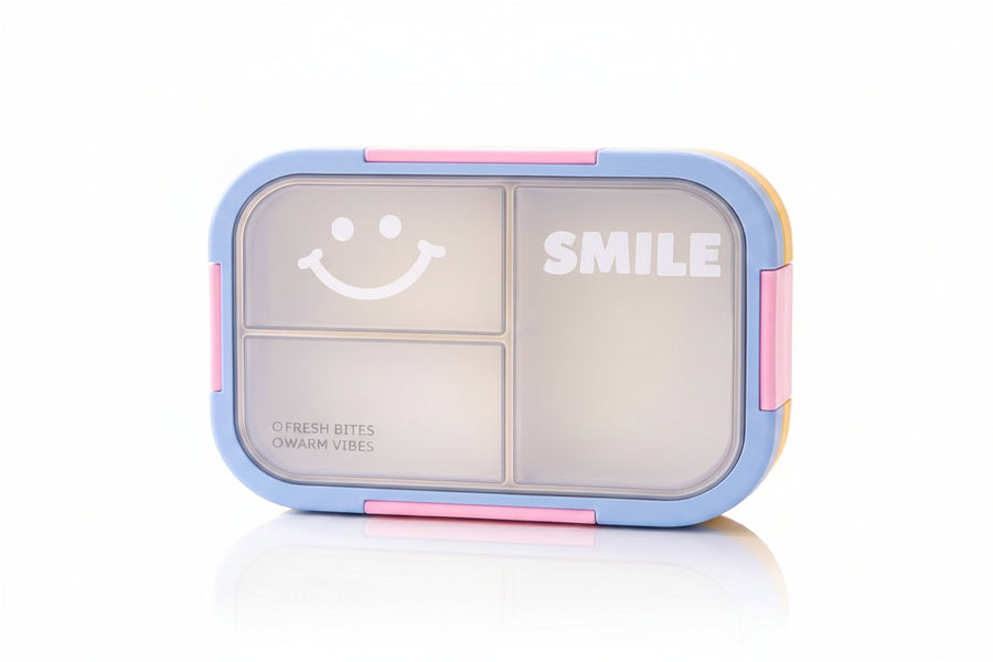 Smile Sealed Compartment Lunch Box with Cutlery - 1000ml