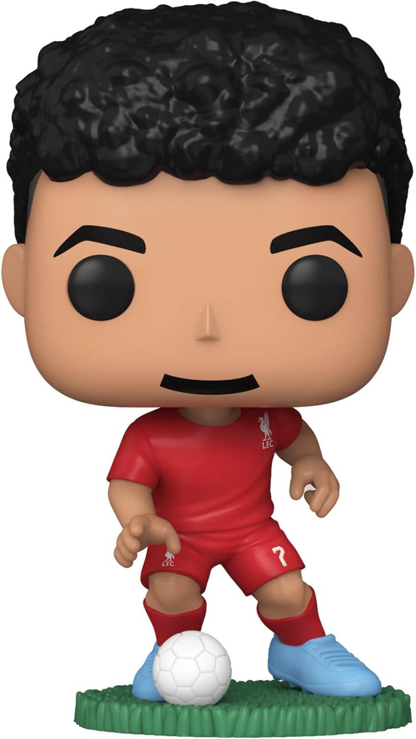 Funko Pop! vinyl figure of a soccer player in a red jersey with a ball