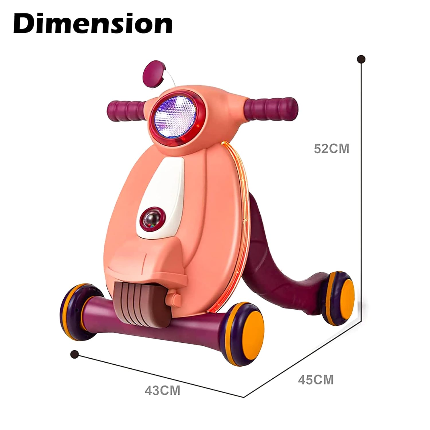 WISHKEY Plastic Multi Functional Baby Walker for Toddlers, 2-in-1 Baby Walkers with Fun Ball Game, Lights & Music, Walker for Kids for 1+ Years