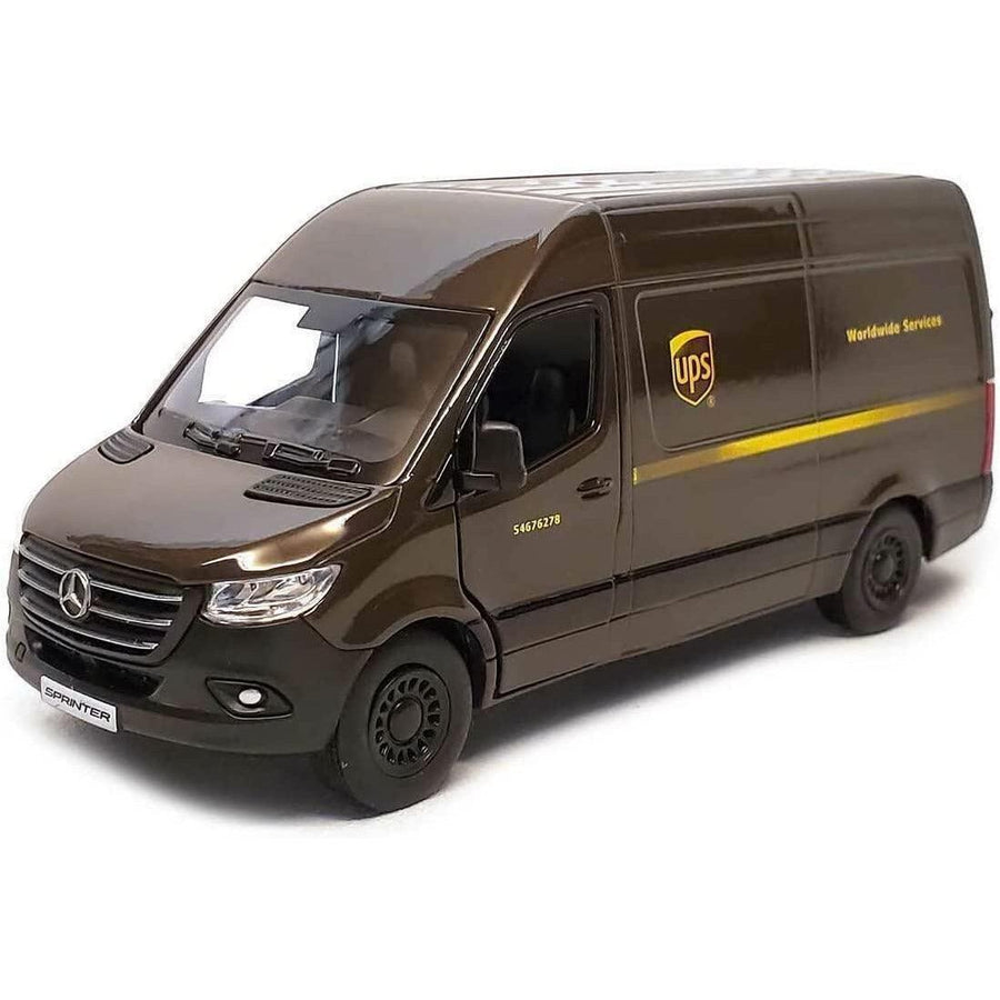 📦 شاحنة تسليم طراز KiNSMART Mercedes-Benz Sprinter UPS Edition بمقياس 1:48