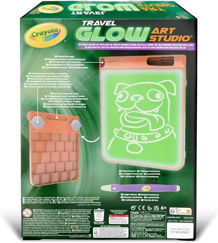 استوديو Crayola Travel Glow Art Studio، يتوهج في الظلام