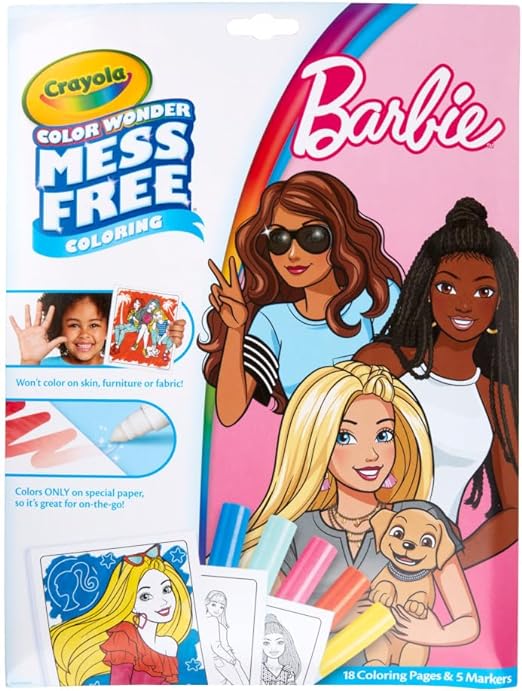 Crayola Color Wonder, Barbie Coloring Book Pages & Markers, Mess Free Coloring Kit, Barbie Gift for Kids