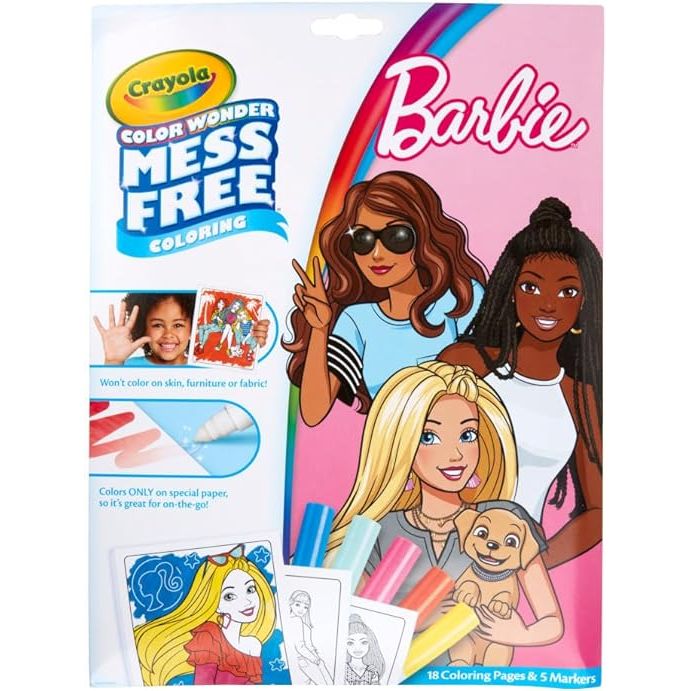 Crayola Color Wonder, Barbie Coloring Book Pages & Markers, Mess Free Coloring Kit, Barbie Gift for Kids