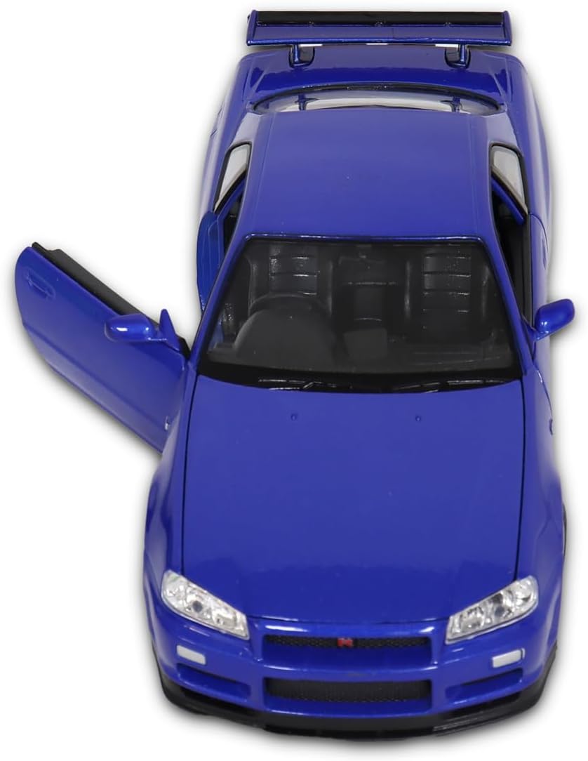 Welly Nex Die-Cast Metal Model Car 1:24- Nissan Skyline Gt-R (R34) (Colors May Vary)