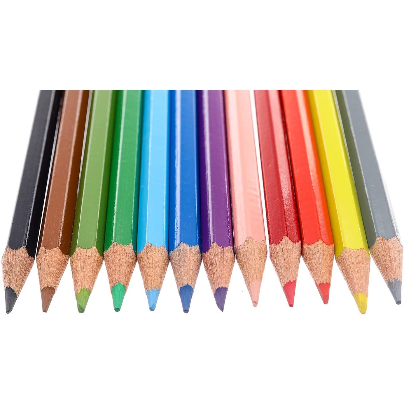 أقلام تلوين خشبية طويلة من فابر كاستل 12 قلم تلوين - متعددة الألوان