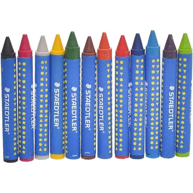 مجموعة أقلام تلوين شمع عالية الجودة من Staedtler 2200 NC12 مكونة من 12 قطعة. - متعدد الألوان
