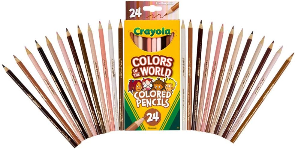 Crayola Colours of the World Coloured Pencils, Pack of 24, Assorted Multicultural Colours in Skin Tones