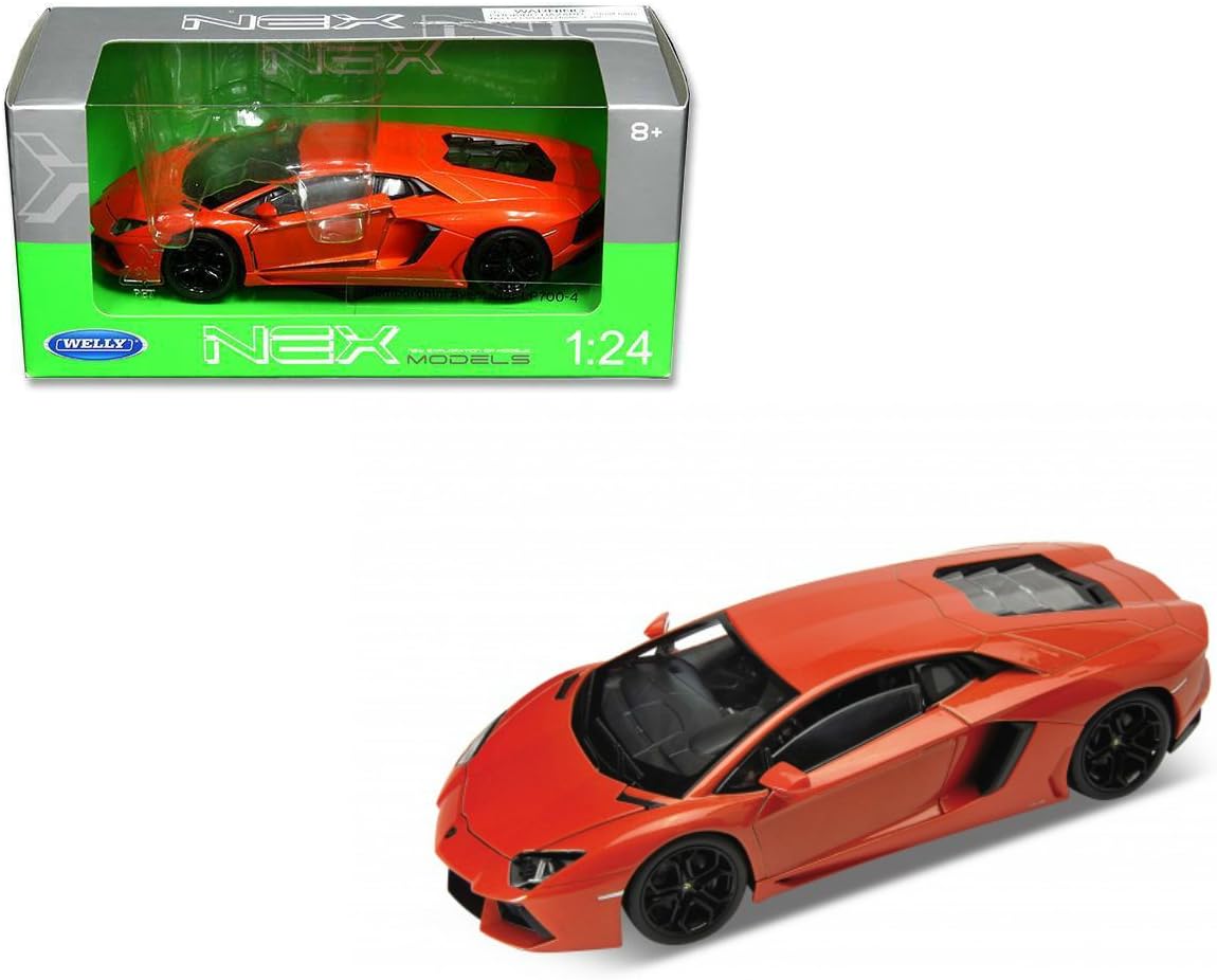 Welly Nex Die-Cast Metal Model Car 1:24- Lamborghini Aventador Coupe (Colors May Vary)