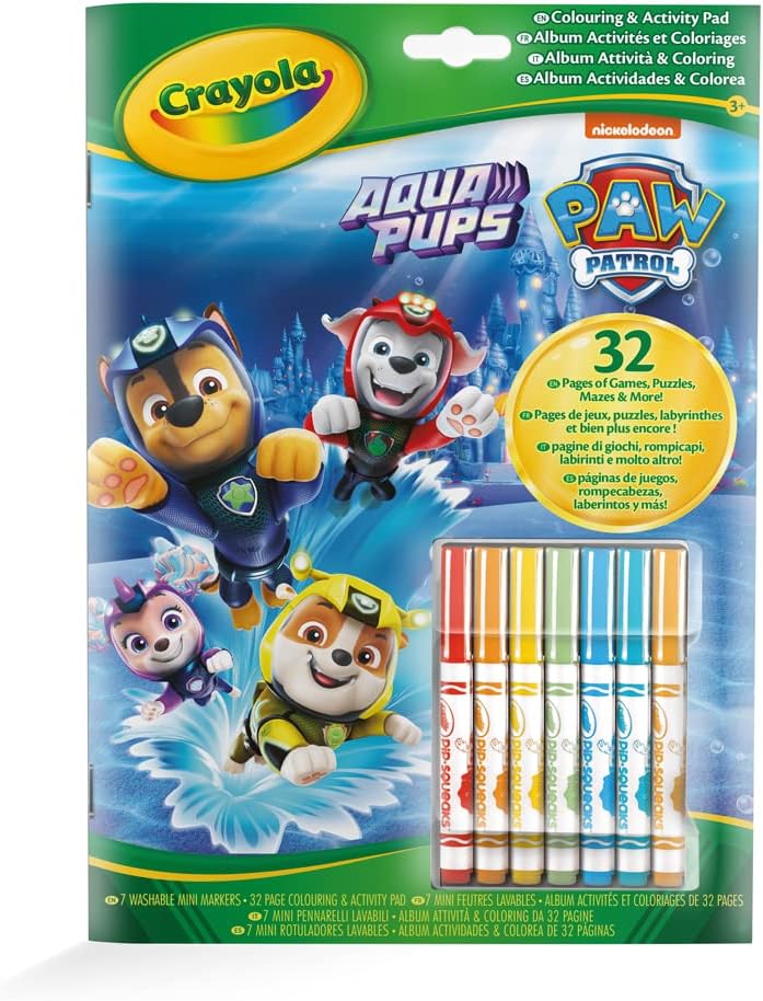 Crayola Paw Patrol Aqua Pups Color Wonder Coloring Pages & 7 Markers