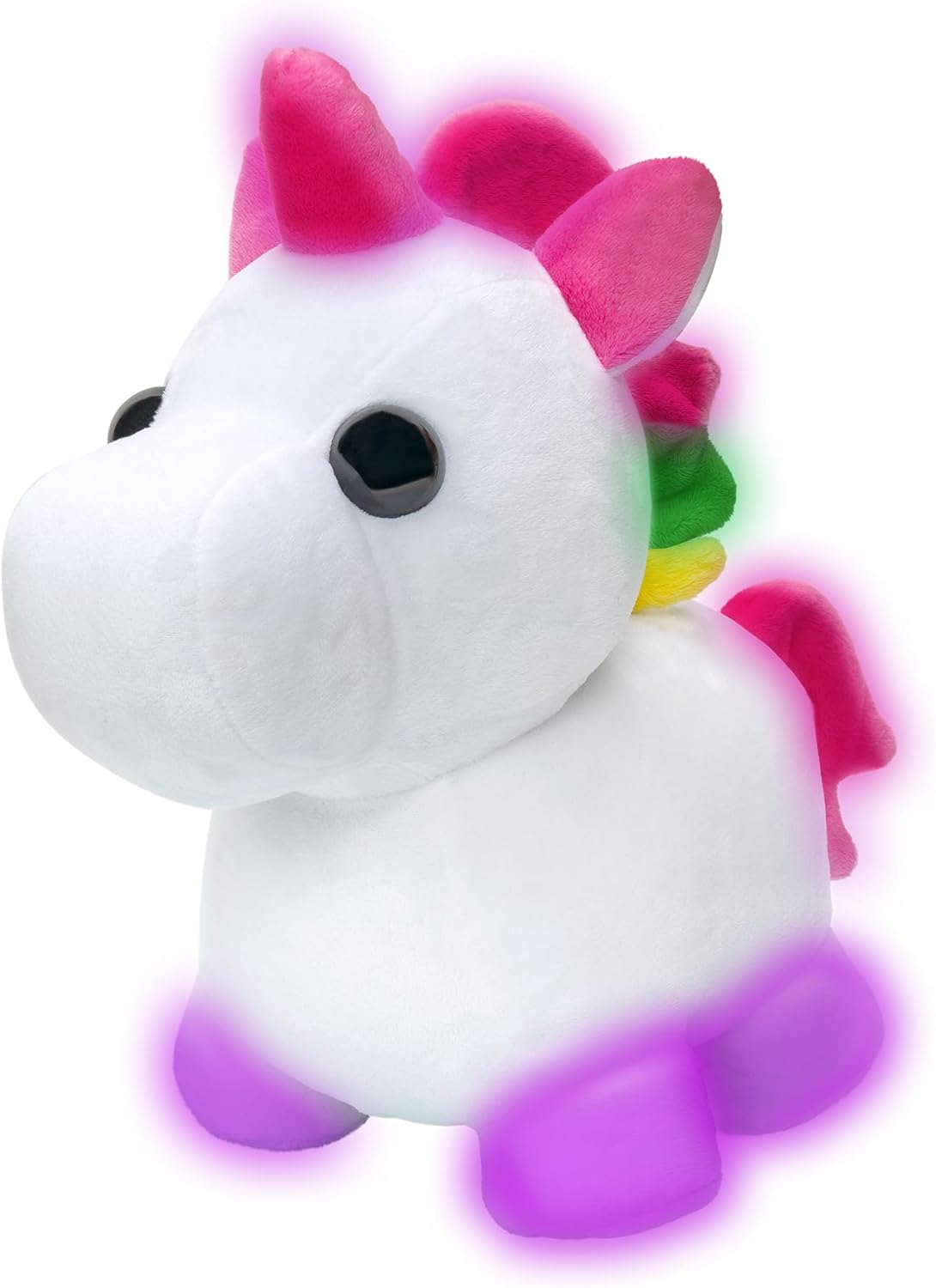 Adopt Me! Luminous Neon Unicorn Soft Toy - Soft and Cuddly - Three Lighting Modes - Directly Inspired by Game No. 1, Toys for Children - 6 Years and Up