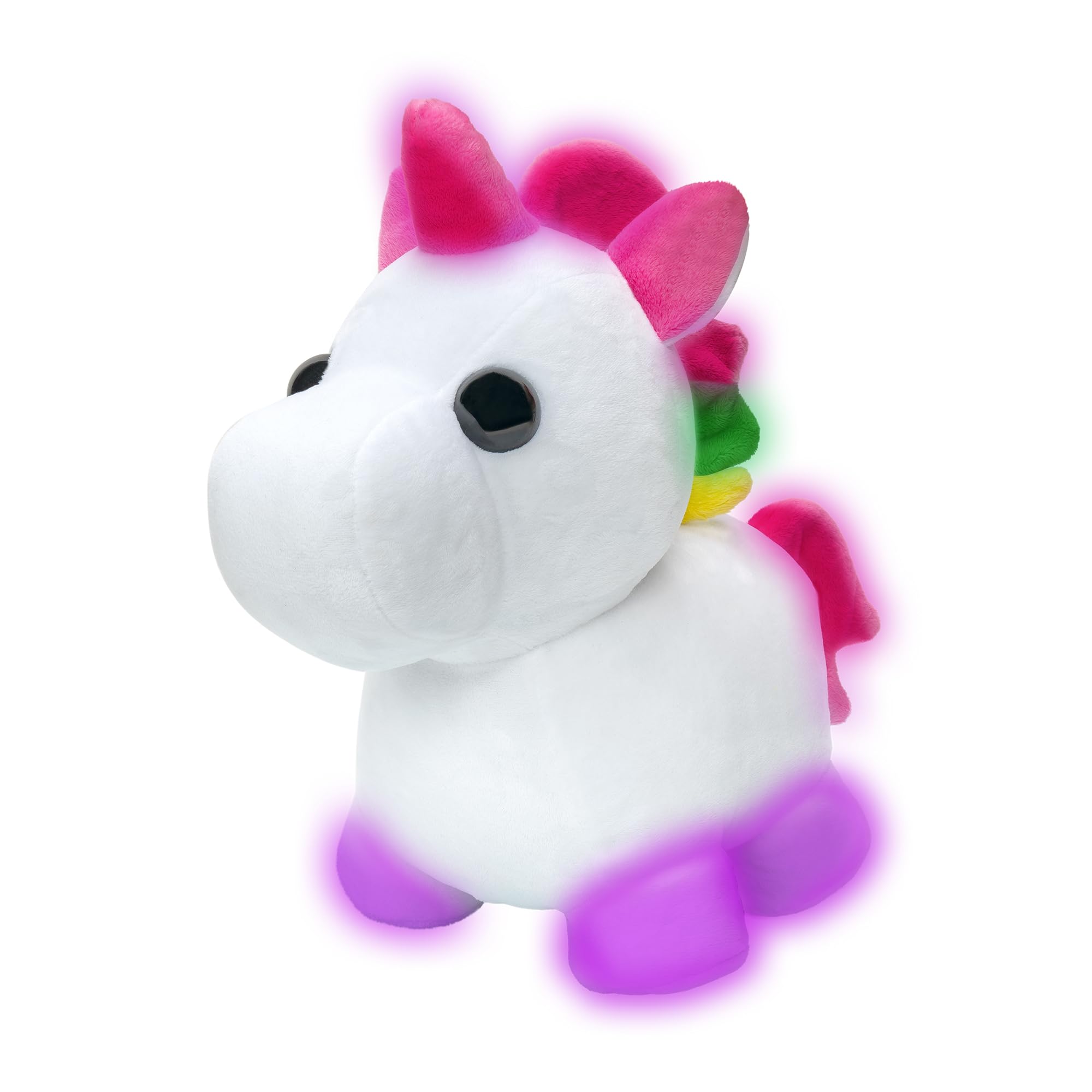 Adopt Me! Luminous Neon Unicorn Soft Toy - Soft and Cuddly - Three Lighting Modes - Directly Inspired by Game No. 1, Toys for Children - 6 Years and Up