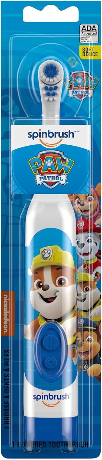 Spinbrush PAW Patrol Kid’s Electric Battery Toothbrush, Soft, 1 ct, Character May Vary