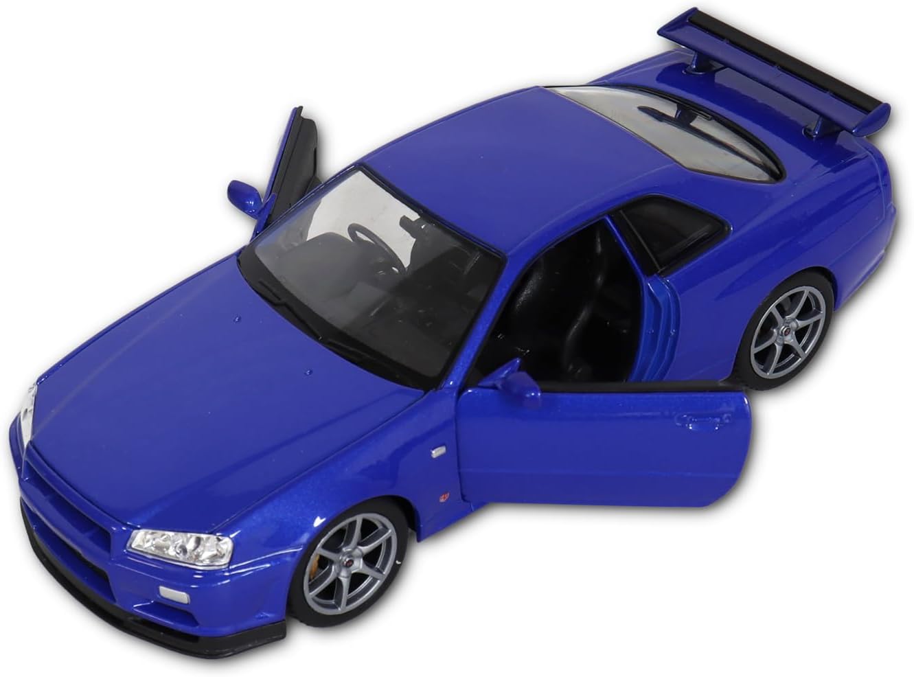 Welly Nex Die-Cast Metal Model Car 1:24- Nissan Skyline Gt-R (R34) (Colors May Vary)