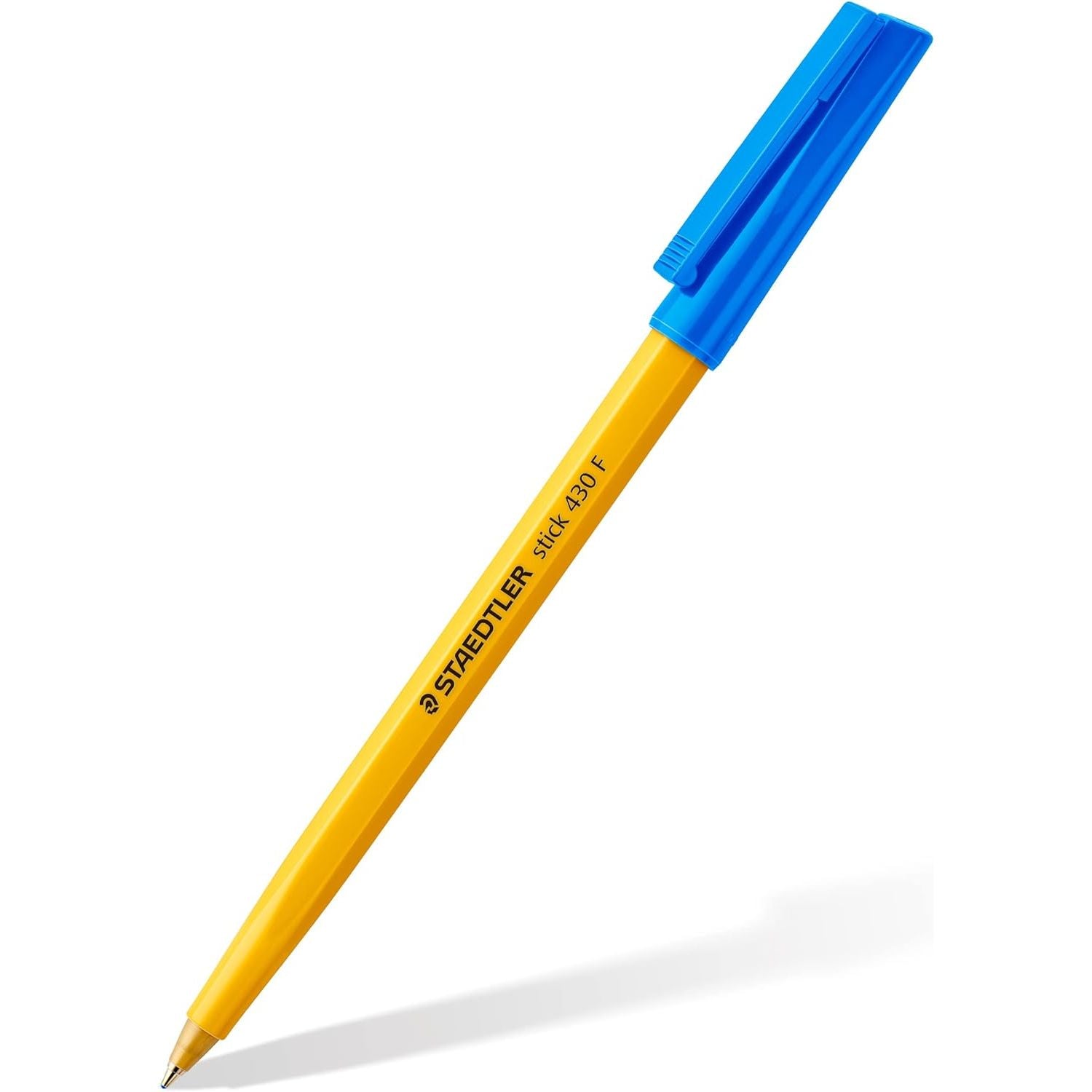 STAEDTLER Medium Stick 430 F-3 Ballpoint Pen Fine, Blue, Pack of 10
