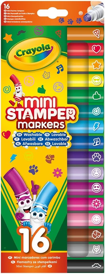 Crayola Set of mini felt-tip pens Markers with washable stamps x 16 pcs