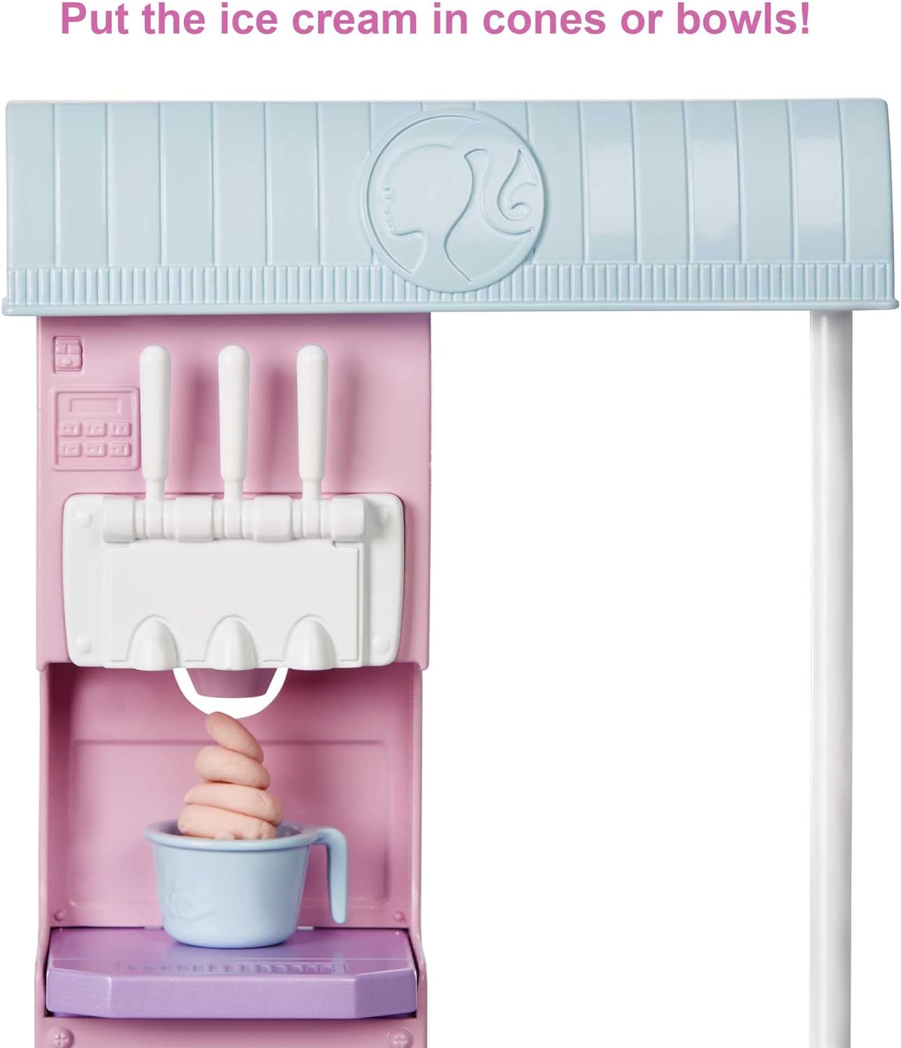 Barbie Careers Doll & Accessories, Ice Cream Shop Playset with Blonde Doll, Ice Cream Machine, Molds, Dough & More