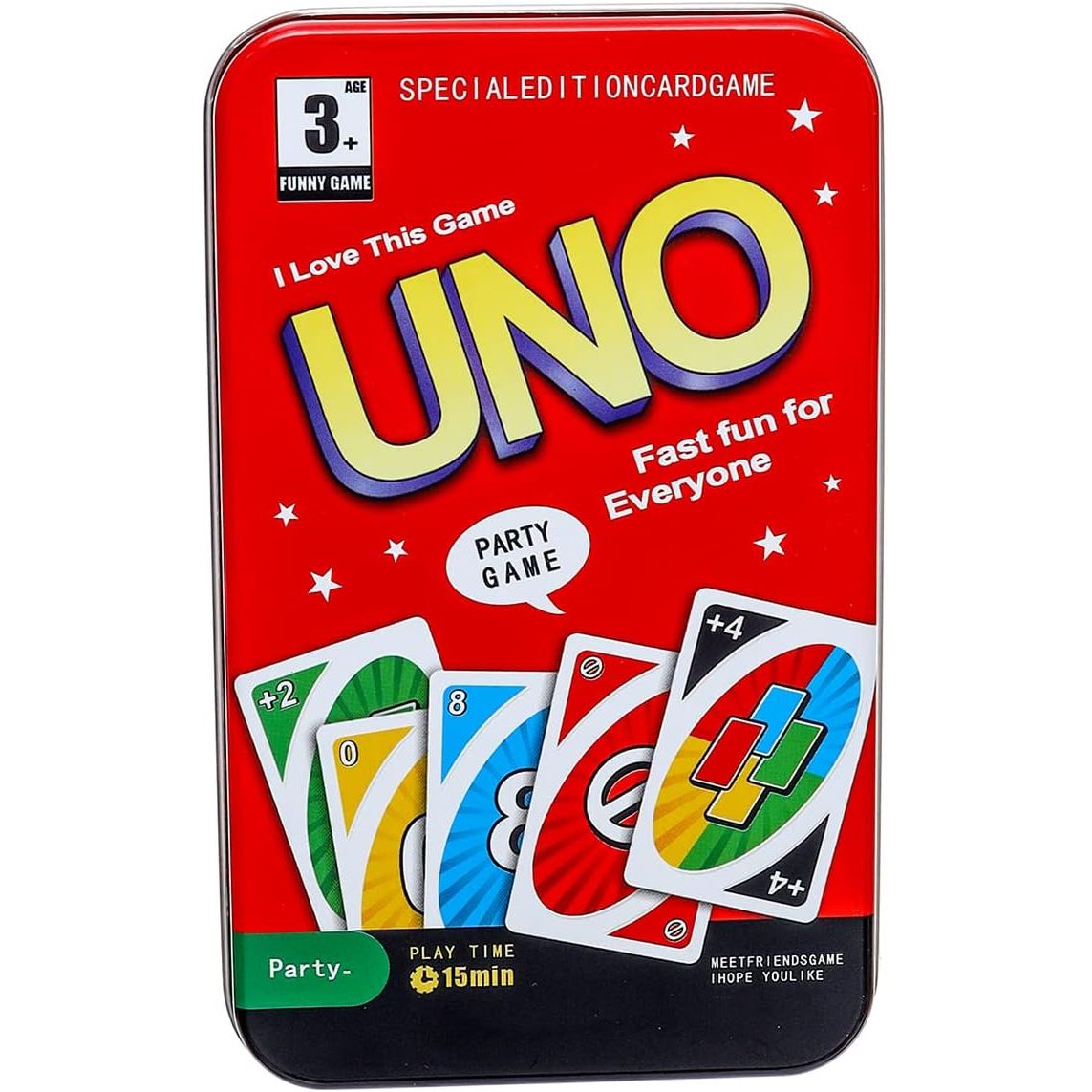 بطاقات لعب أونو ريد إديشن من 2 إلى 10 لاعبين، أفضل لعبة عائلية تتضمن 108 ورق لعب - متعددة الألوان