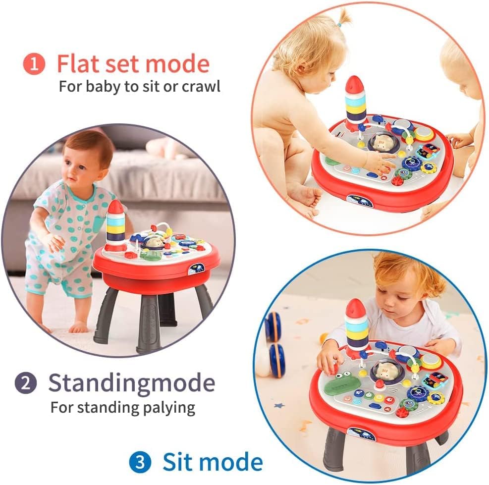 Huanger Baby Toys Activity Table Double Sided  for 18M+ ages