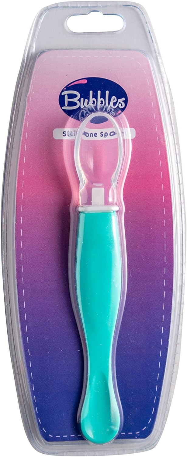 Bubbles Silicone Spoon for baby - green