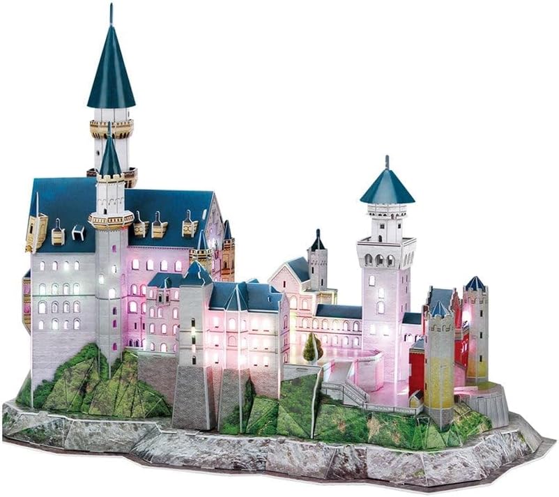Cubic Fun 3D LED Neuschwanstein Castle Puzzle, 128 Pieces - Multi Color