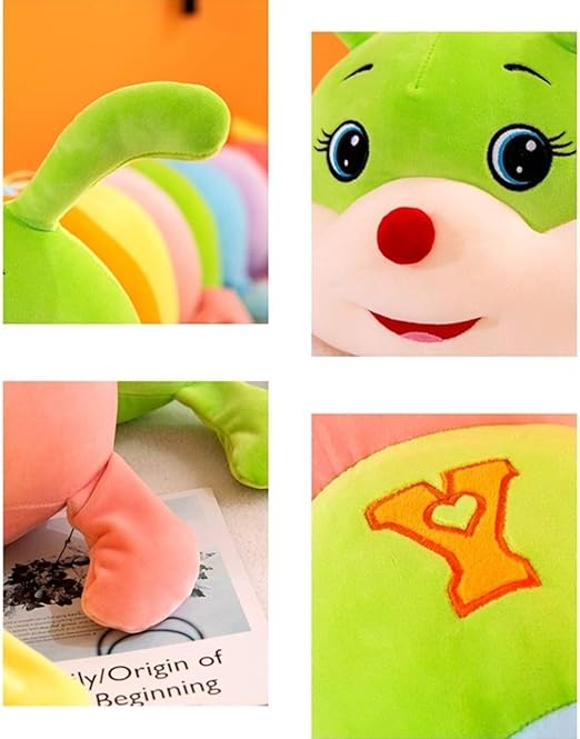 80cm Long Colorful Cognitive Plush Worm Stuffed Doll Toys Soft Worm Pillow Educational Gift for Kids Birthday