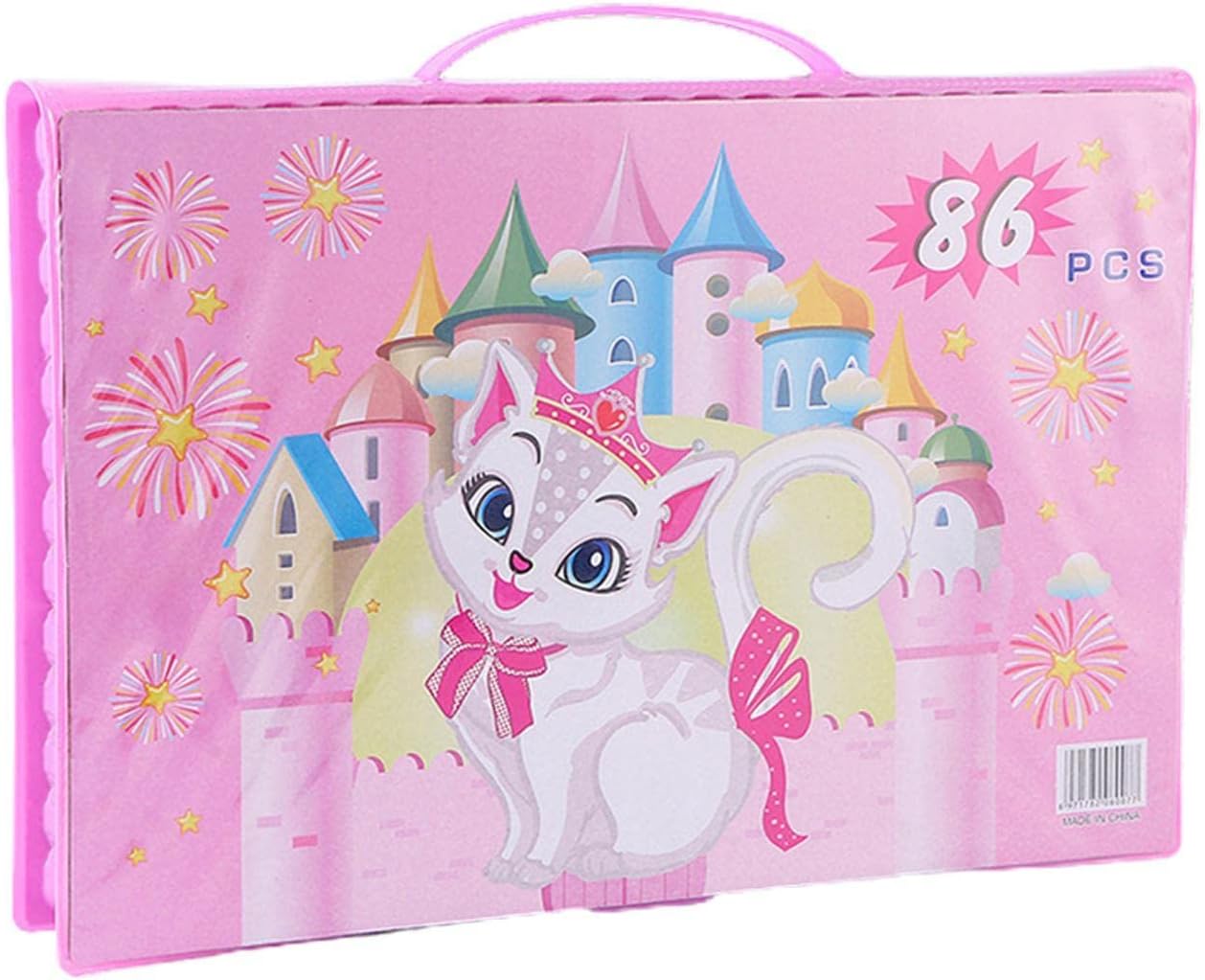 Coloring Kit 86 Pieces Double Sided Trifold Easel Art Set for Kids