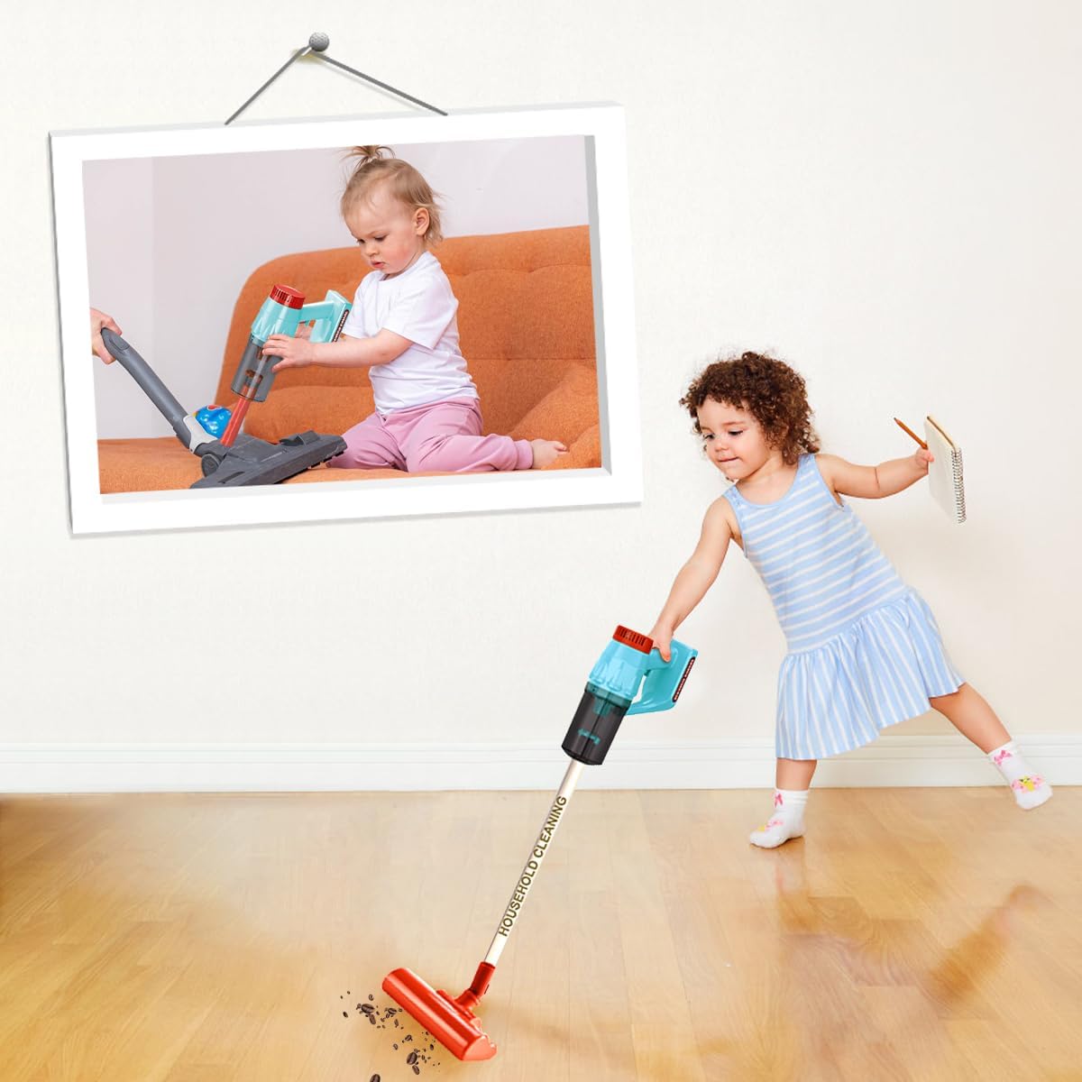 Kids Vacuum Toys Cleaning Toy Set Vacuum Cleaner Toys Set with Lights &Sounds Role Play Housekeeping Toy Set