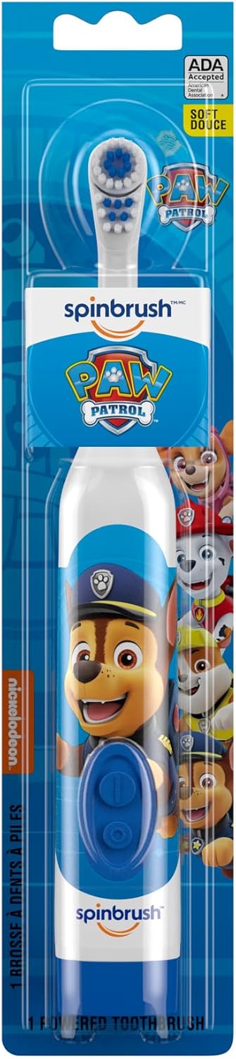 Spinbrush PAW Patrol Kid’s Electric Battery Toothbrush, Soft, 1 ct, Character May Vary