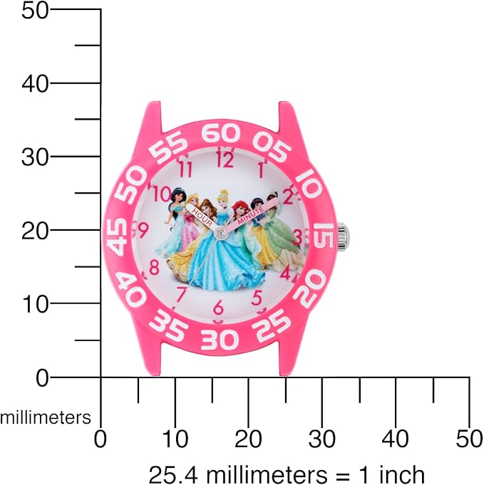 Disney Princess Kids' Plastic Time Teacher Analog Quartz Nylon Strap Watch