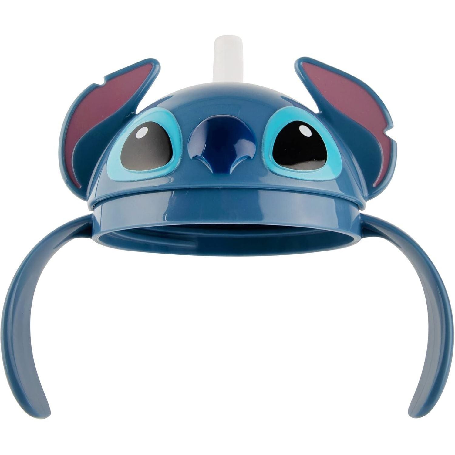 The First Years Disney Stitch Weighted Straw Cup - Spill Proof Toddler Straw Cups with Flip Top Cover - Transition Sippy Cups - Toddler Feeding Supplies - 7 Oz - Ages 6 Months and Up