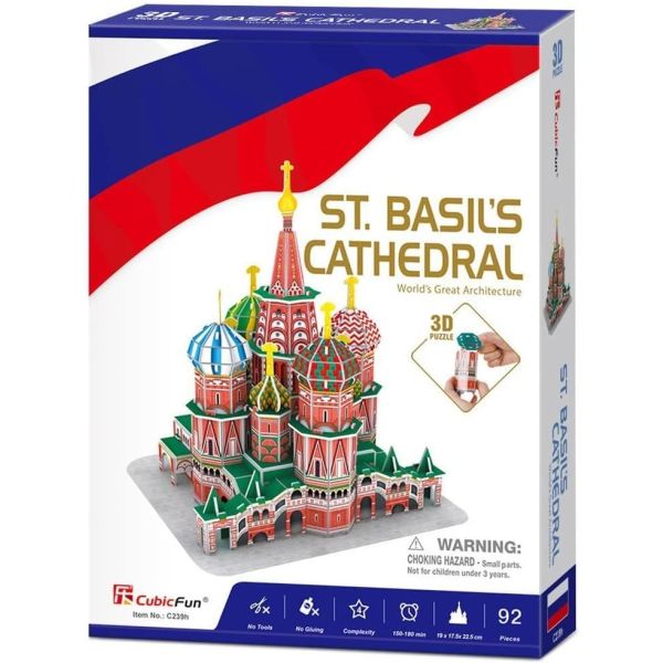 Cubic Fun St. Basil's Cathedral Shaped 3D Puzzle C239h - 92 Pieces