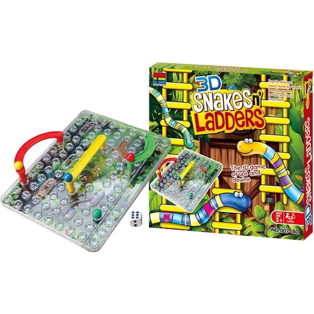Snake and Ladders in a Whole New Way with 3D Board and Pieces, Experience The Classic Game Mini Size