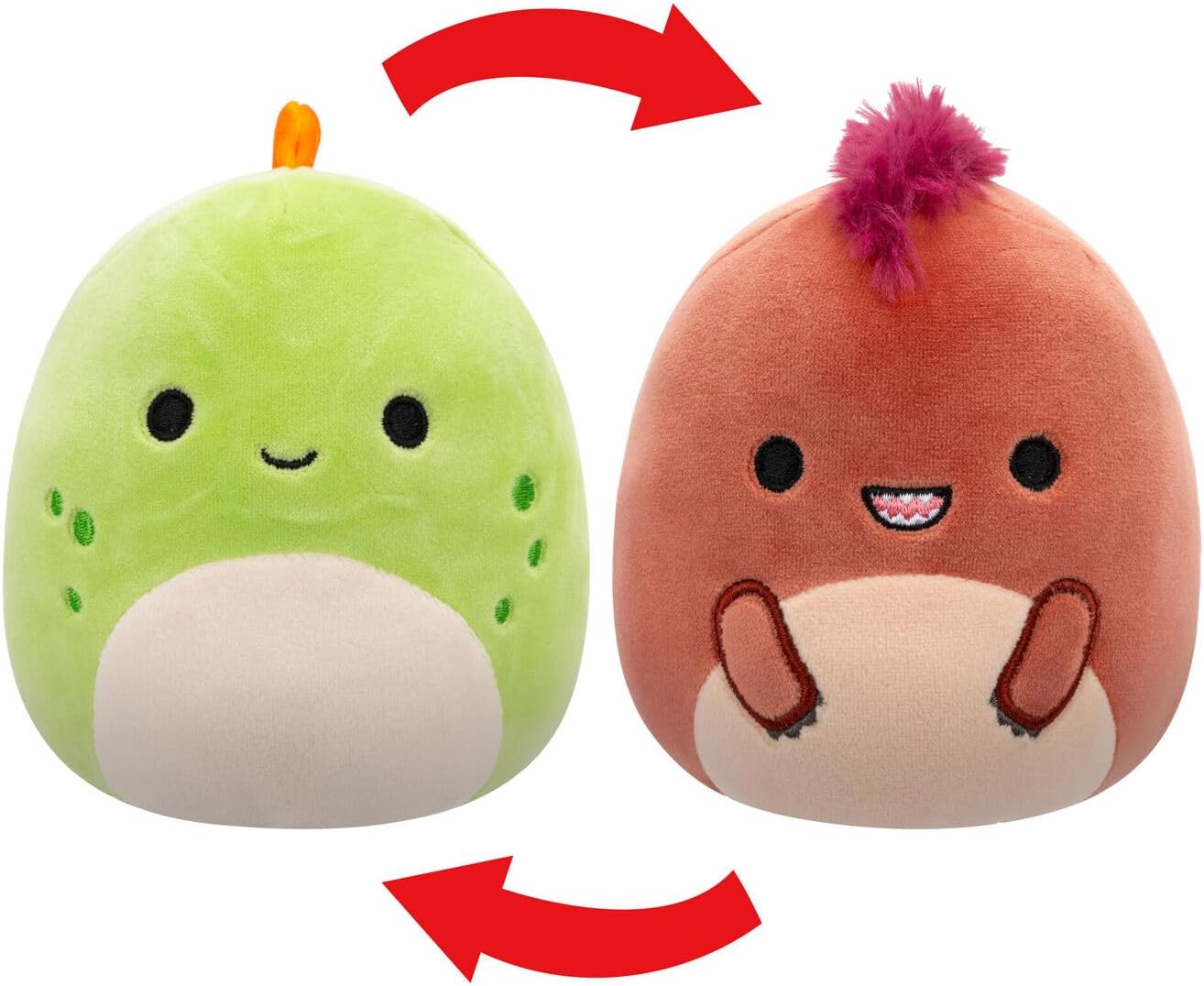 Jazwares Squishmallows Flip-A-Mallows SEANSTER & KELLY Plush Toy, 5-Inch Size, Multicolor