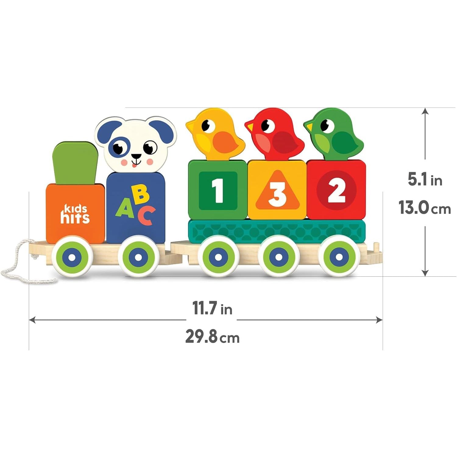 Kids Hits Wooden Stack and Go Train: All Aboard The Fun Learning Journey for Ages 1 and Up