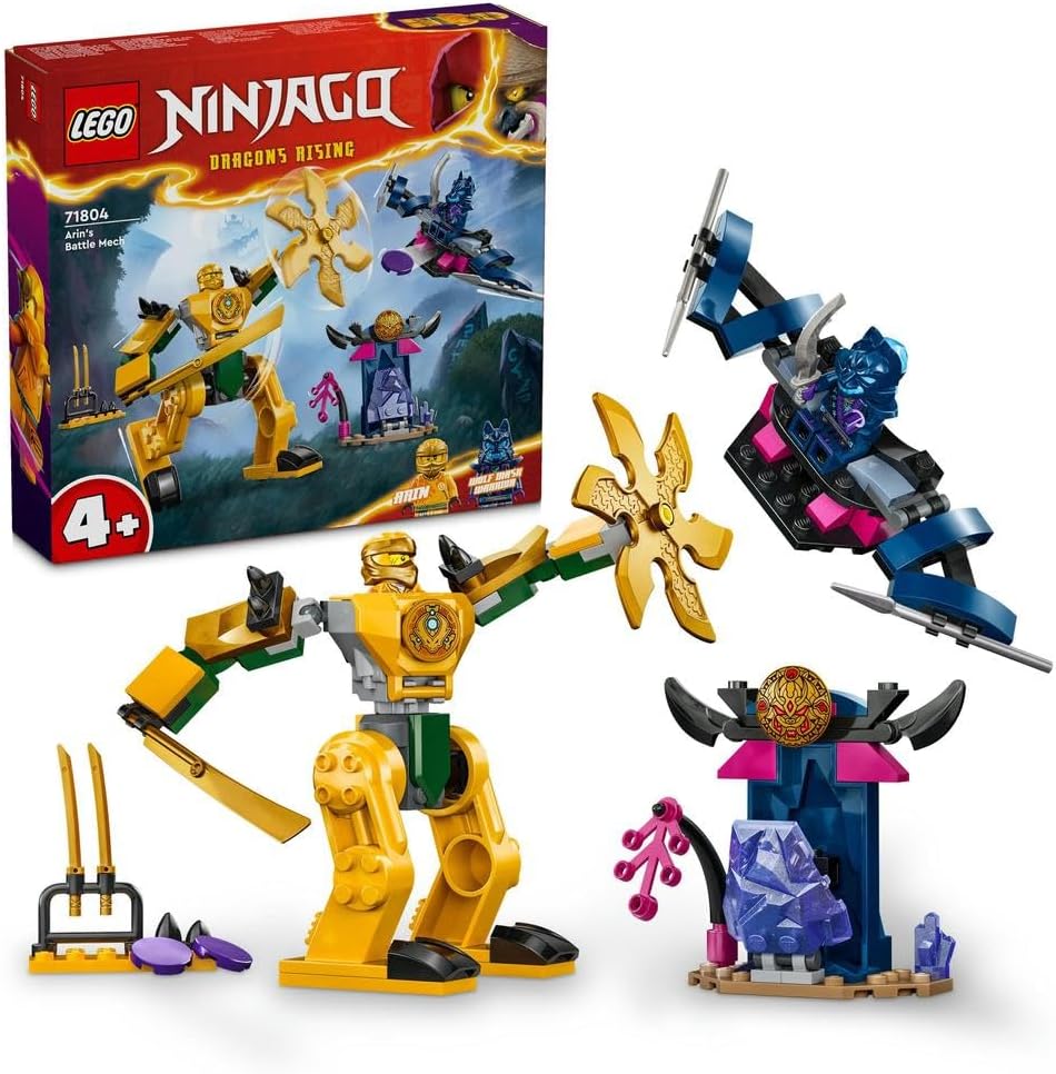 LEGO® NINJAGO® 71804 Aren Battle Mech for Kids, Ninja Toy Set Includes Aren Mini Figure and Katana Sword Accessory