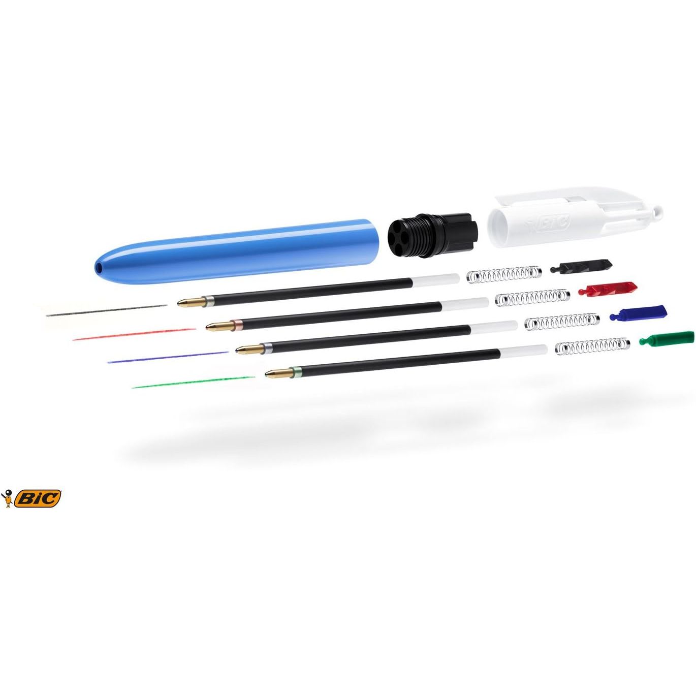 BIC 4-Color Original Retractable Ball Pens, Medium Point (1.0mm), 1-Count