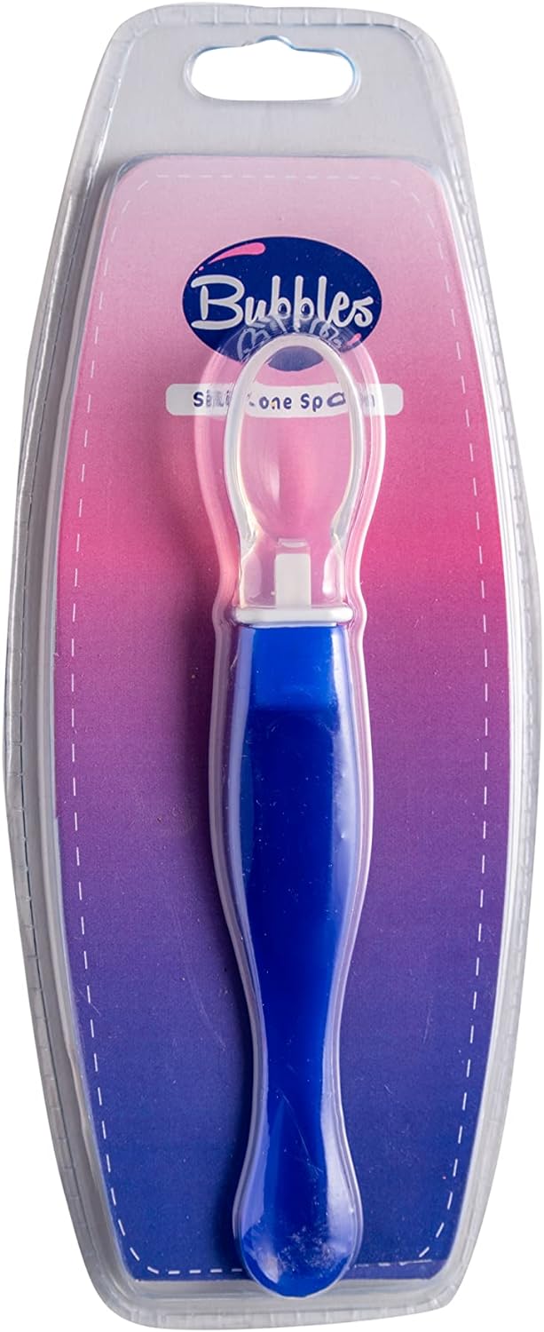 Bubbles Silicone Spoon for baby - blue