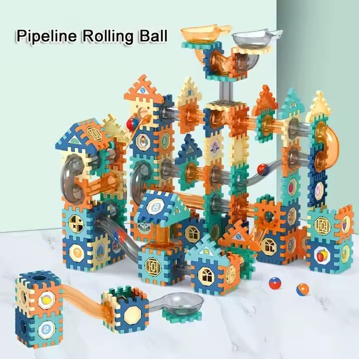 Jack Royal 76 Pcs Marble Run DIY Set, Marble Maze Game Building Toy